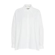 Oversized Katoenen Blouse met Kent Kraag Ottod'Ame , White , Dames