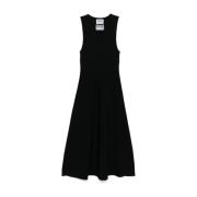 Elegante Viscose Jurk voor Vrouwen Moschino , Black , Dames