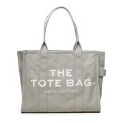 Grijze Katoenen Logoprint Tote Tas Marc Jacobs , Gray , Dames