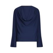 Blauwe Georgette Blouse V-Hals Ruches Liu Jo , Blue , Dames