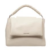 Beige Leren Handtas Sveva Soft Medium Orciani , Beige , Dames