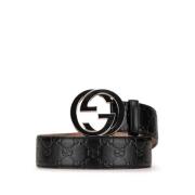 Pre-owned Leather belts Gucci Vintage , Black , Dames