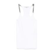 Witte Chain-Link Trim Racerback Top Stella McCartney , White , Dames