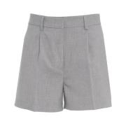 Grijze Geplooide Bermuda Shorts Ottod'Ame , Gray , Dames