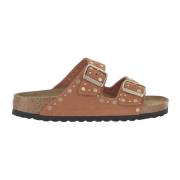 Sandalen met studs en kurkzool Birkenstock , Brown , Dames