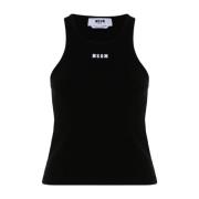 Zwarte Mouwloze Top voor Vrouwen Msgm , Black , Dames