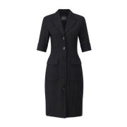 Elegante Jurk met Revers Kraag Marc Cain , Black , Dames