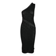 Elegante Damesjurk Viscose Polyamide Elisabetta Franchi , Black , Dame...