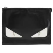 Pre-owned Leather clutches Fendi Vintage , Black , Dames