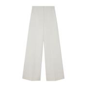 Beige Wol Flared Broek met Plooien Stella McCartney , Beige , Dames