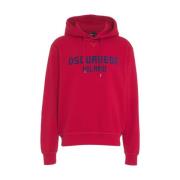 Rode Logo Hoodie Ss25 Dsquared2 , Red , Heren