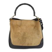 Pre-owned Leather handbags Gucci Vintage , Beige , Dames