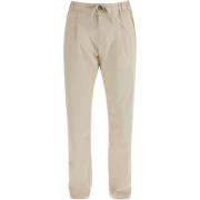 Beige Straight Cut High Waist Broek Herno , Beige , Heren