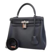 Pre-owned Leather handbags Hermès Vintage , Blue , Dames