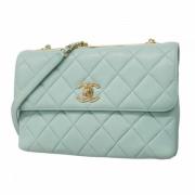 Pre-owned Leather chanel-bags Chanel Vintage , Blue , Dames