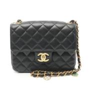 Pre-owned Leather shoulder-bags Chanel Vintage , Black , Dames