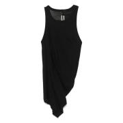 Zwarte Gedrapeerde Ronde Hals Top Rick Owens , Black , Heren