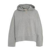 Grijze hoodie met zijsplitten Semicouture , Gray , Dames