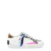 Witte leren Jungle Fever sneakers Crime London , Multicolor , Dames