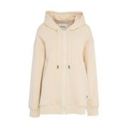 Beige Oversized Hoodie met Ritssluiting Ottod'Ame , Beige , Dames