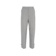 Grijze Wijde Pijp Wolmix Broek Semicouture , Gray , Dames