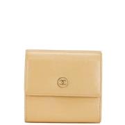 Pre-owned Leather wallets Chanel Vintage , Beige , Dames