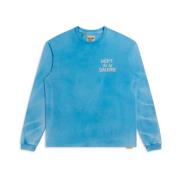 Cyaan Frans Longsleeve Vintage Wassen Gallery Dept. , Blue , Heren