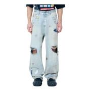 Versleten Baggy Jeans Vetements , Blue , Heren