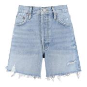 Denim Shorts met Metalen Knopen Agolde , Blue , Dames