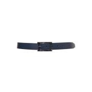 Blauwe Leren Riem Elegante Metalen Details Orciani , Blue , Heren