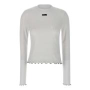 Trui met ruches en ronde hals Rotate Birger Christensen , White , Dame...