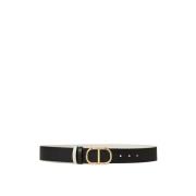 Omkeerbare Leren Riem met Gesp Twinset , Black , Unisex