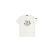 Vervaagd Logo Off-White T-shirt Katoenen Jersey Moncler , White , Dame...