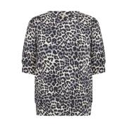 Leopard Print Korte Mouw Trui Soyaconcept , Black , Dames