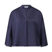 Satin Oversized Blouse met Vleermuismouwen Rosso35 , Blue , Dames