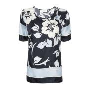 Blauwe gestippelde blouse P.a.r.o.s.h. , Multicolor , Dames