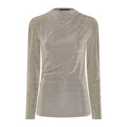 Elegante Gedrapeerde Blouse Zilver Salie Bruuns Bazaar , Gray , Dames