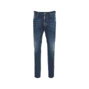 Slim Fit Blauwe Distressed Jeans Dsquared2 , Blue , Heren