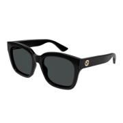 Vierkante zonnebril met gevlochten GG-logo Gucci , Black , Unisex