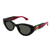 Kattenoog Zonnebril met Webdetail Gucci , Black , Dames