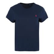 Katoenen Logo T-shirt Geribbelde Halslijn Polo Ralph Lauren , Blue , D...