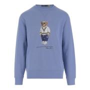 Katoenmix Crew Neck Sweatshirt Blauw Polo Ralph Lauren , Blue , Heren