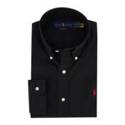 Zwarte casual overhemd met katoen Polo Ralph Lauren , Black , Heren