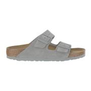 Grijze Suède Sandalen met Kurken Zool Birkenstock , Gray , Dames