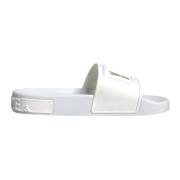 Witte Rubberen Slides Sandalen met Logo Dolce & Gabbana , White , Dame...