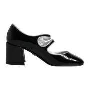 Kristal Mary Jane Zwarte Leren Pumps Dolce & Gabbana , Black , Dames