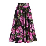 Rozenprint Midi Rok Dolce & Gabbana , Multicolor , Dames