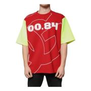 Multicolor Logo Katoenen Crew Neck T-shirt Dolce & Gabbana , Red , Her...