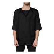 Zwarte Katoenen Vierkante Hals T-shirt Dolce & Gabbana , Black , Heren