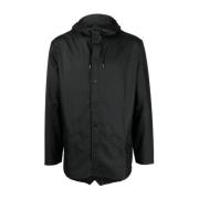 Korte waterdichte jas met trekkoord Rains , Black , Dames